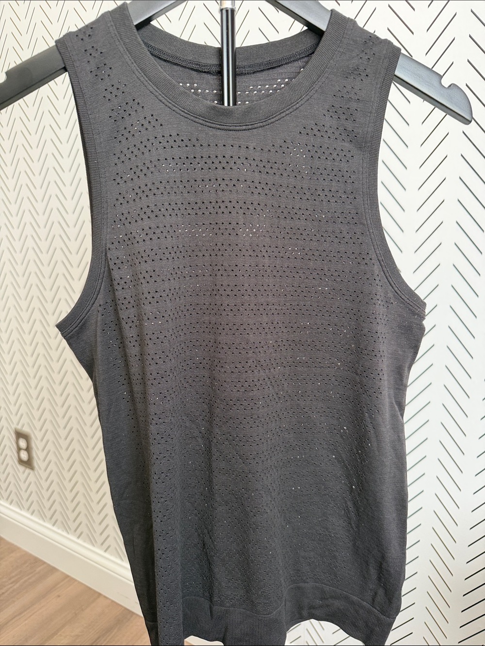 lululemon athletica Black Perforated Mens Performance Tank